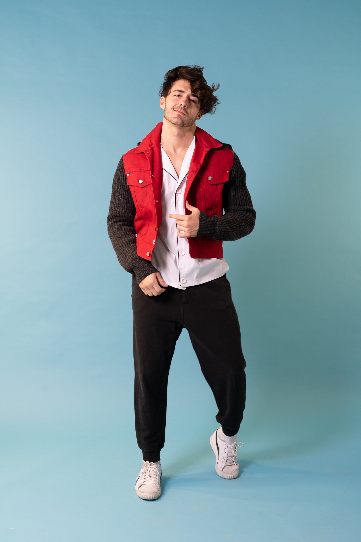 Vintage Jean Paul Gaultier Junior denim and wool jacket