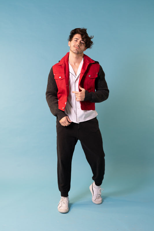 Vintage Jean Paul Gaultier Junior denim and wool jacket