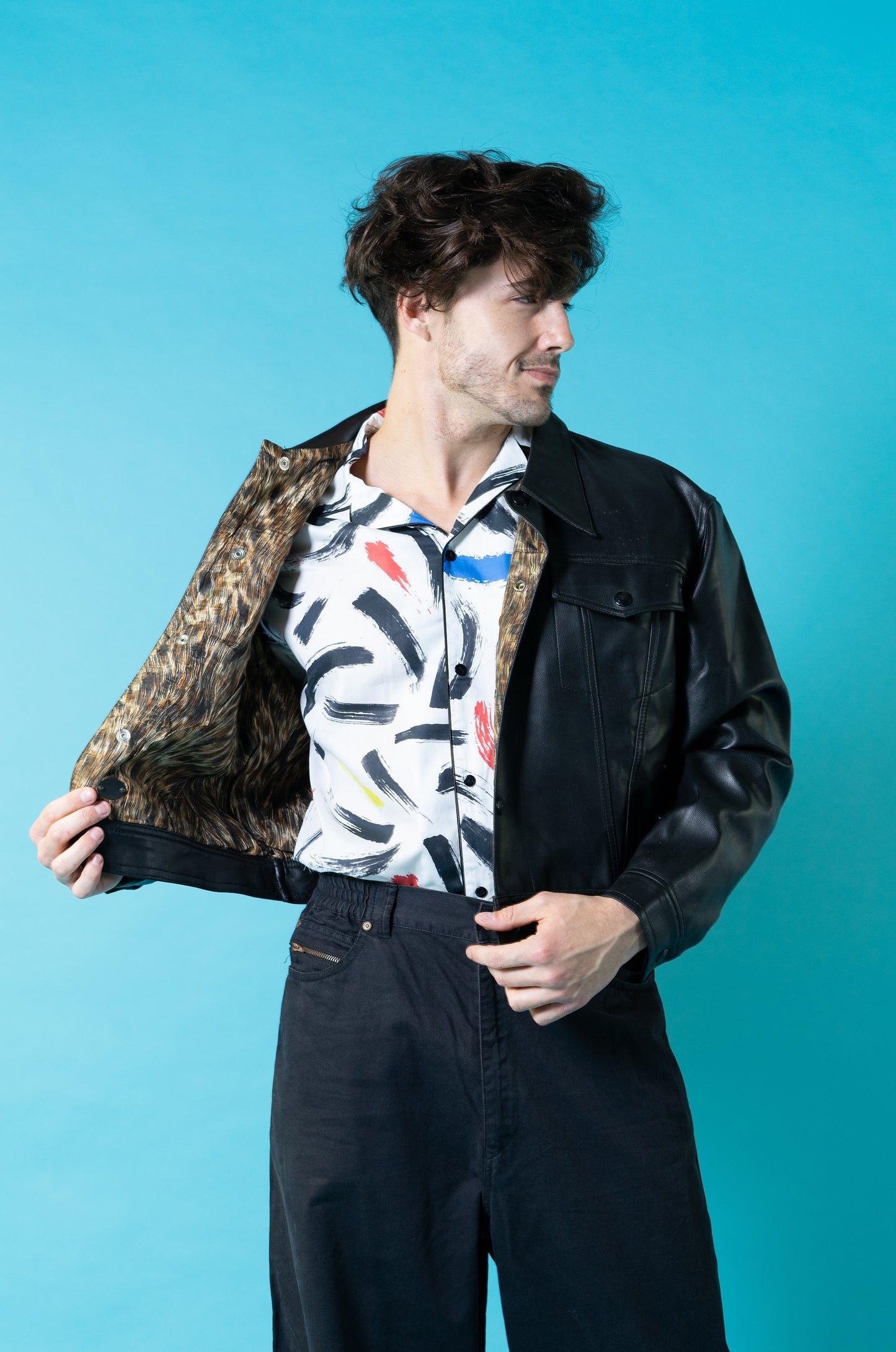 Vintage Jean Paul Gaultier Junior PU leather jacket.