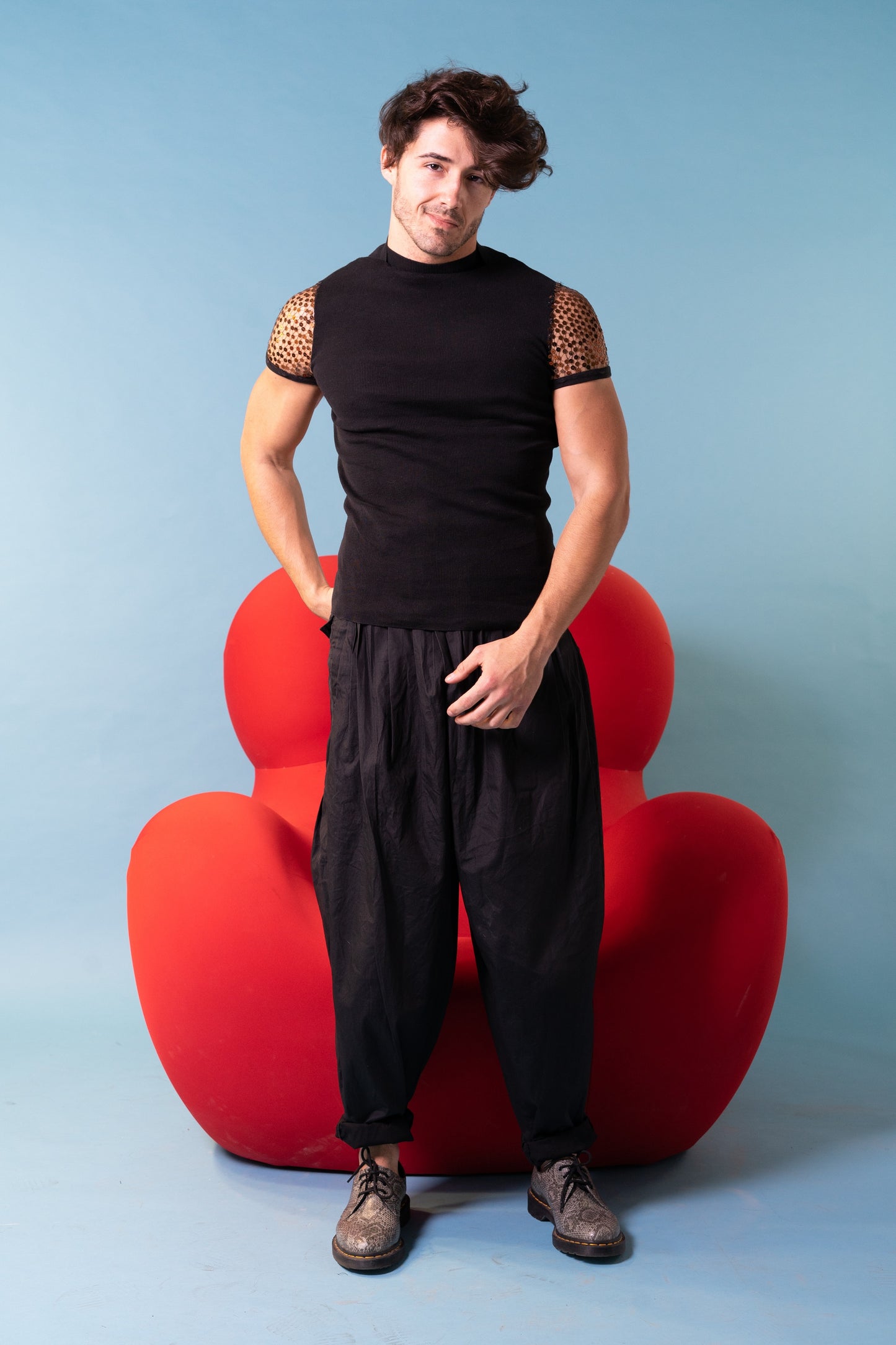 Vintage Jean Paul Gaultier T-shirt with sequins sleeves