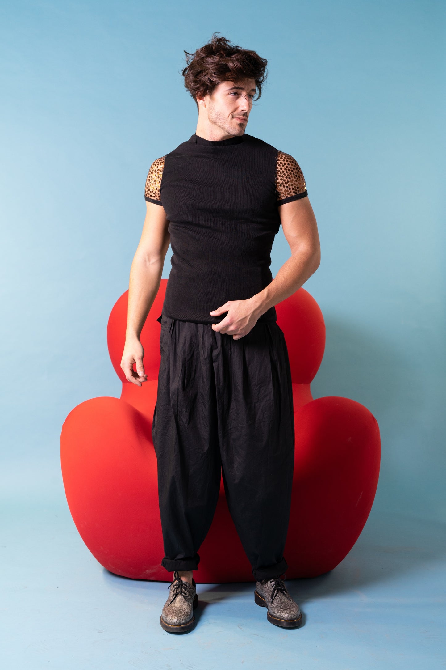 Vintage Jean Paul Gaultier T-shirt with sequins sleeves