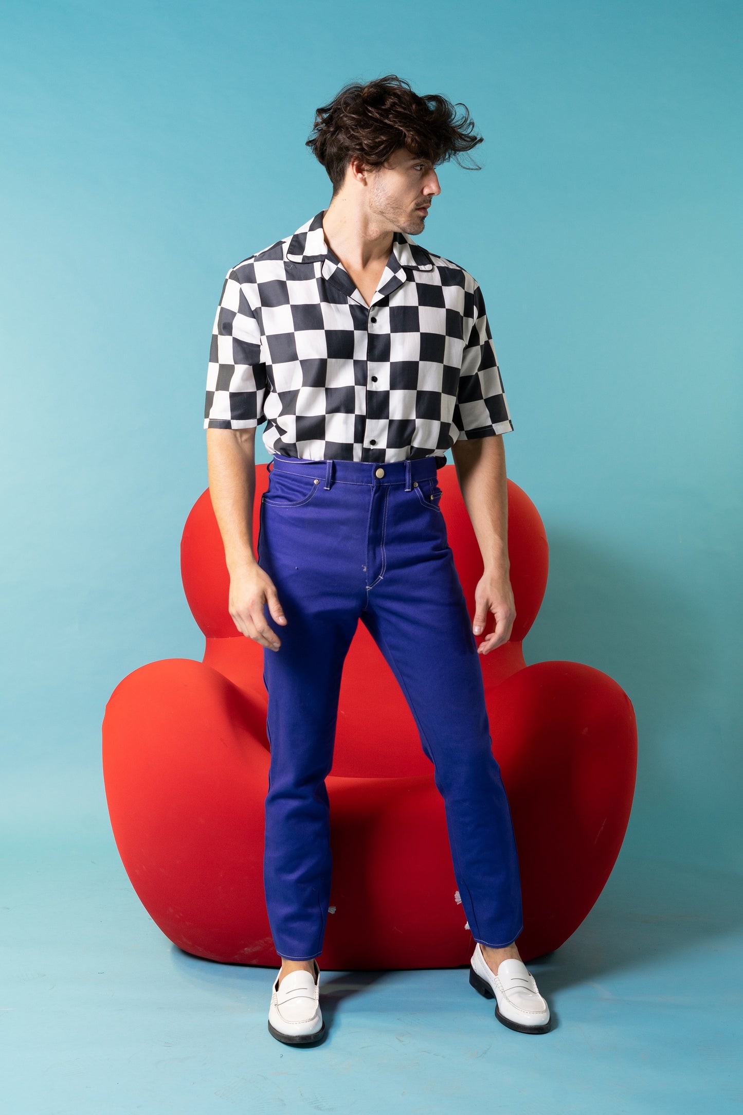 Vintage Jean Paul Gaultier Junior blue laced trousers