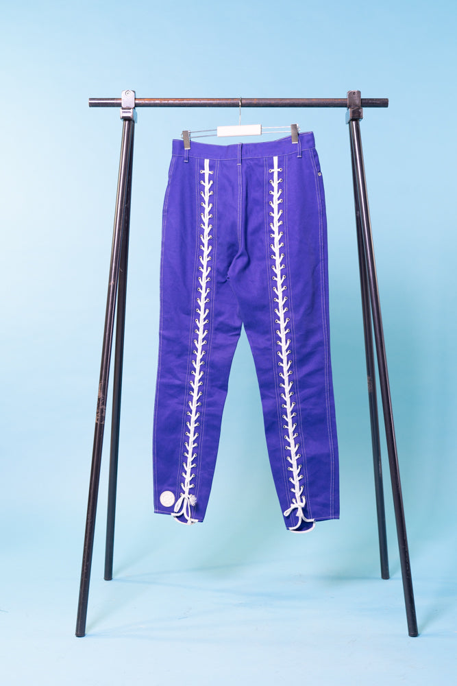 Vintage Jean Paul Gaultier Junior blue laced trousers